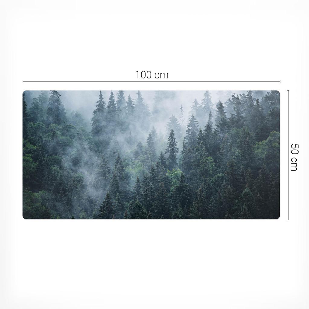 Podkładka Gamingowa Pod Mysz I Klawiaturę Mglisty Las Iglasty 100X50 Cm