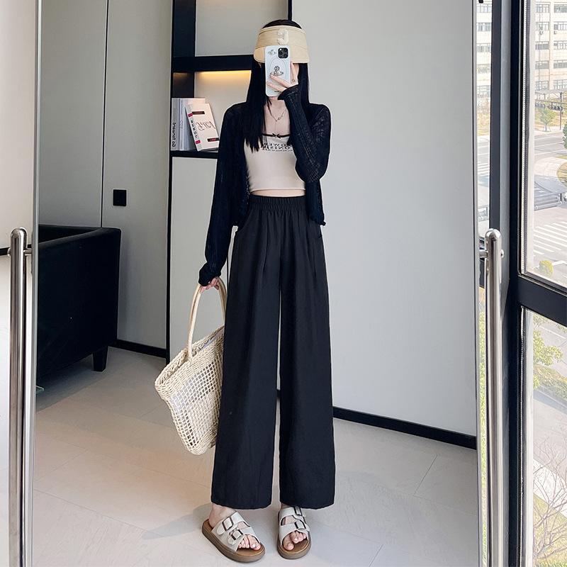 

Молочные мужские брюки женские Yamamoto маленькие широкие брюки летние тонкие драпирующиеся повседневные ледяной шелк бабушкины брюки брюки-морковки XL [suitable for 125-72.5 kg] чёрный