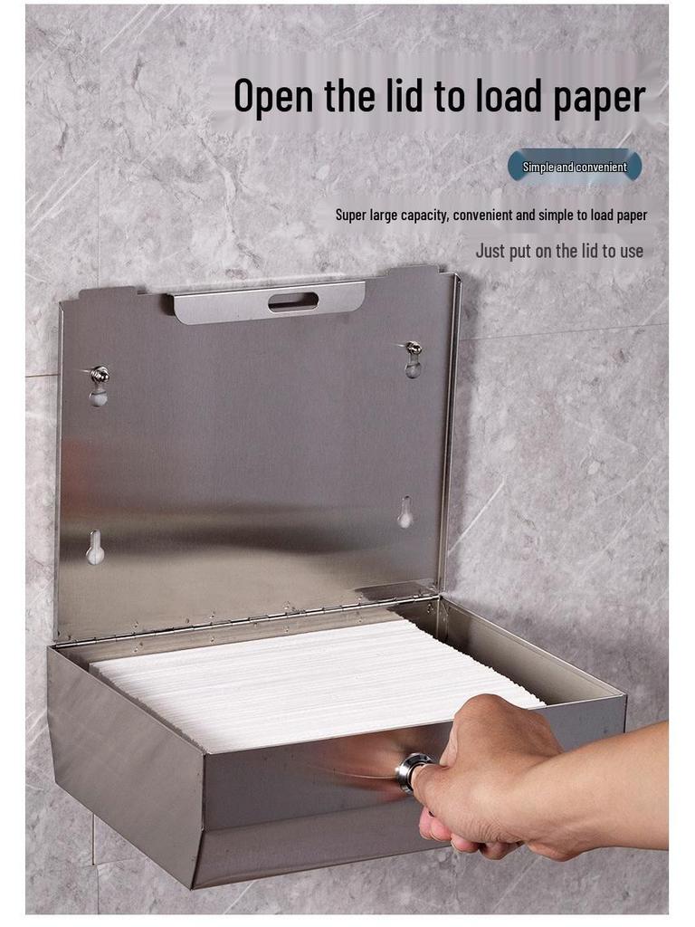 Stainless Steel Waterproof Large Toilet Paper Dispenser for Public and Hotel Bathrooms