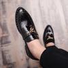 Men's Shoes British Style Loafers Fringed One-pedal Leather Shoes Men's Foreign Trade Casual Shoes Size Business Small Leather Shoes