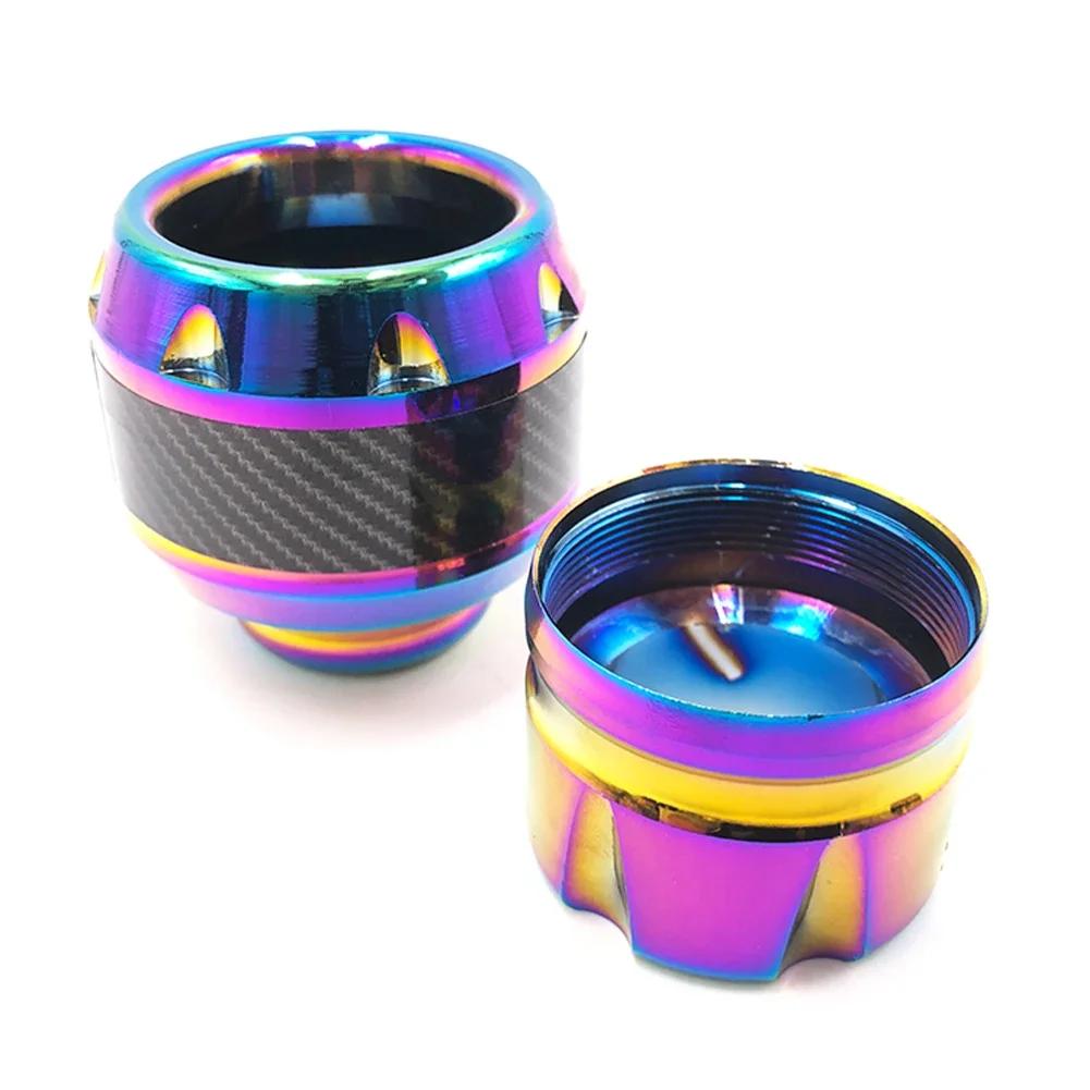 2PCS Multi-Color Titanium Motorcycle Frame Slider Aluminum Front Fork Cup Falling Crush Protector Carbon Fiber Motorbike Scooter