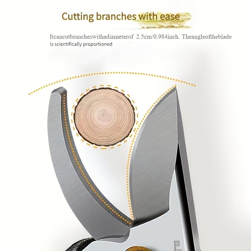 A Modern Carbon Steel Pruning Shear with Japanese SK5 Steel Blades, Featuring an Ergonomic Wooden Handle, Heavy-Duty Side-Cutting Scissors Designed