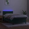 Maison Exclusive - Sommier à lattes de lit et matelas et LED Vert foncé 80x200 cm