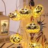 3D Kürbis Lichter Herbst Girlande Deko, Gesamtlänge 2,5 m 20 LEDs Batteriebetrieben für