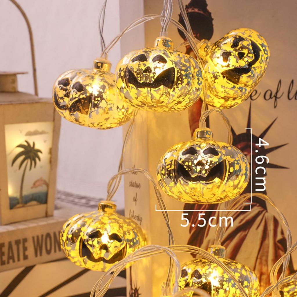 3D Kürbis Lichter Herbst Girlande Deko, Gesamtlänge 2,5 m 20 LEDs Batteriebetrieben für