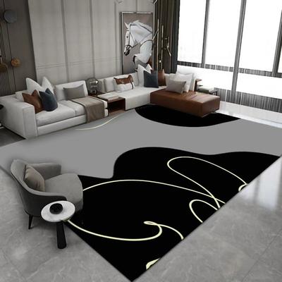 Black Grey Abstract Carpets for Living Room Decoration Dirty-resistant Floor Mat Rugs Bedroom Sofa Coffee Table Area Decor Rug