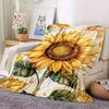 Creative Sunflower Theme digital-printed polyester Bedroom velvet flannel cover blanket Fleece soft sofa cover blankets for beds