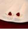 Wine red triangle atmosphere earrings for women