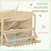 3-Tier Wooden Hamster House with Opening Roof and Transparent Wall, 115x60x55cm