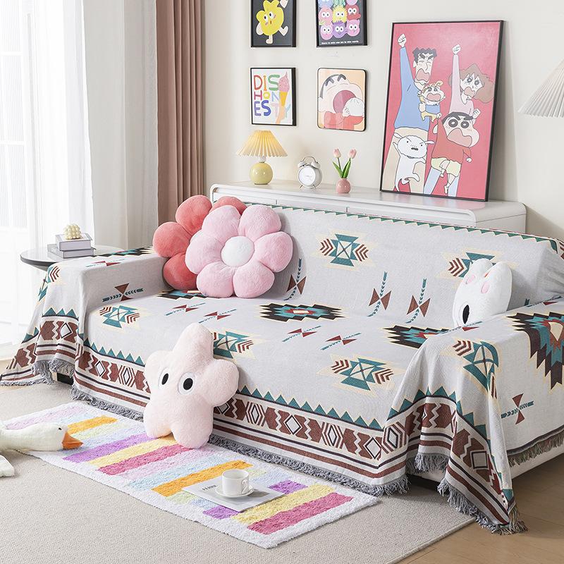 Bohemian Sofa Blanket Blanket Line Blanket Camping Blanket Outdoor Picnic Blanket Nap Blanket Leisure Blanket Cover