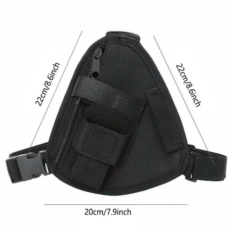 1pc Black Adjustable Chest Bag Harness Portable Walkie Talkie Vest Pouch Ideal for Men Women Night Running Hiking