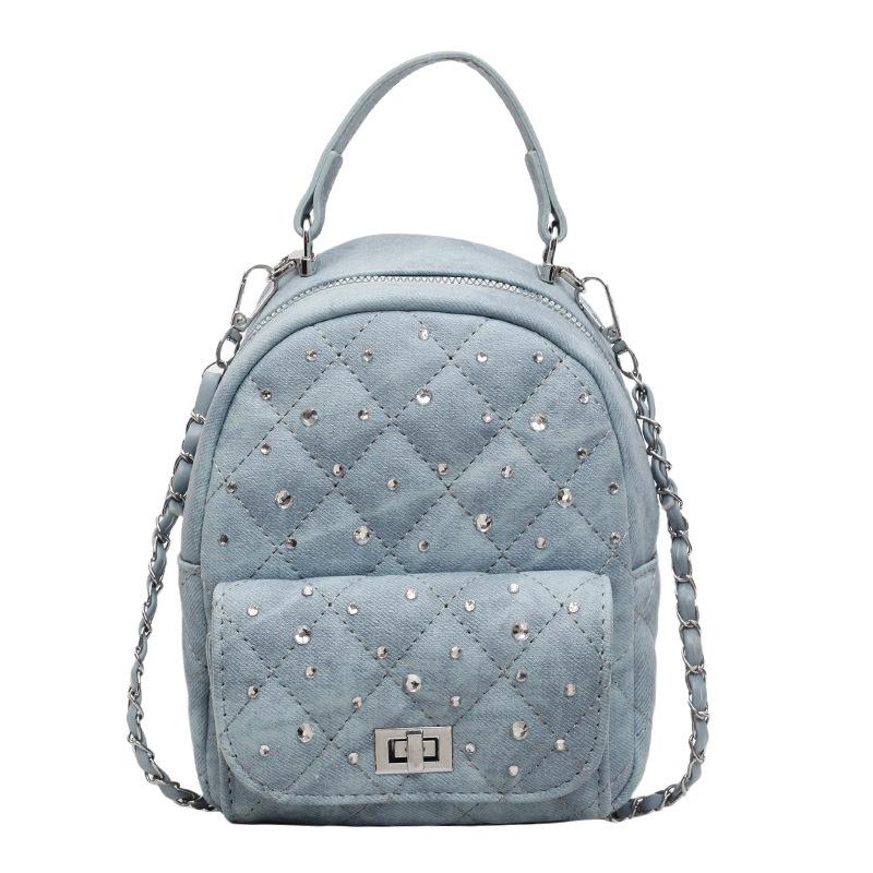 Handheld Small Bag Women's New Niche Retro Simple Diamond Chain Bag Casual Backpack