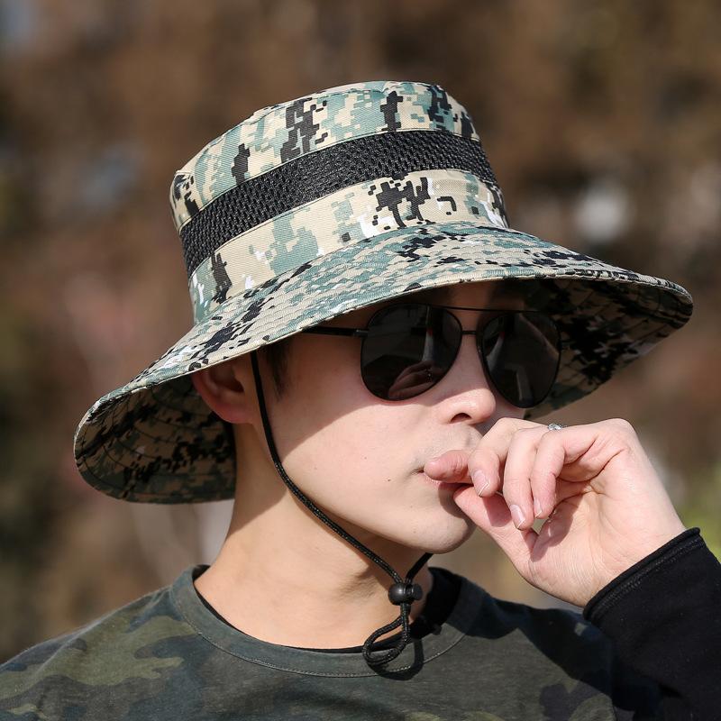 Cool Summer Camouflage Men Bucket Hats Male Fishing Mountaineering Panama Fisherman Cap Outdoor Sun Cap Hat For Men