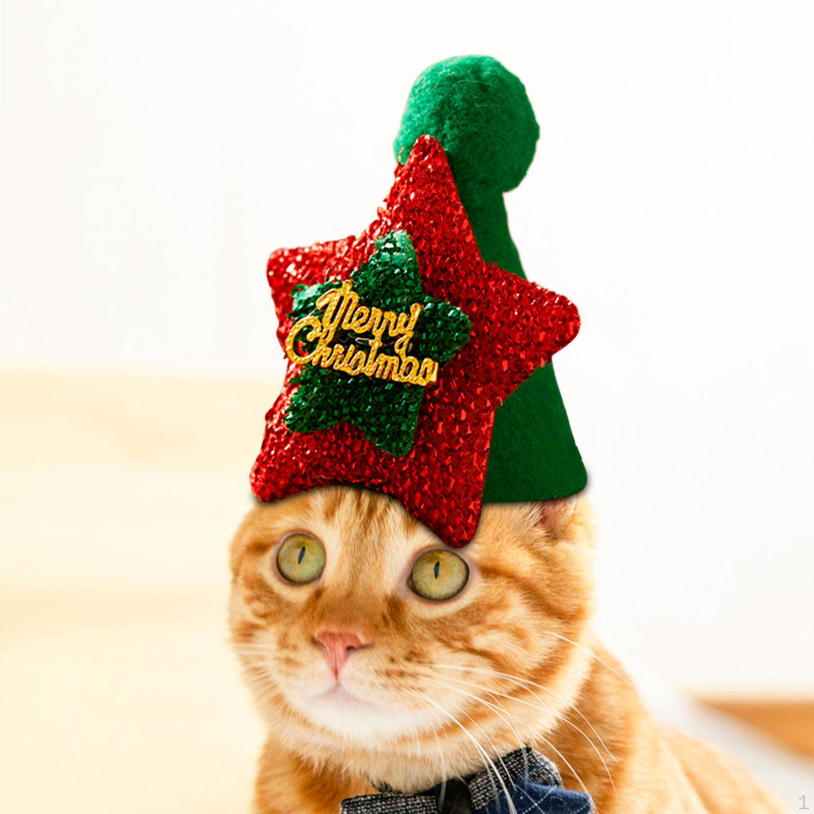 

Рождественская шапка для кошки, товары для питомца Санты, косплей, мягкий, креативное праздничное украшение зелёный