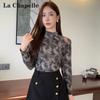La Chapelle Women's Chinese Style Crew Neck Long Sleeve Tee