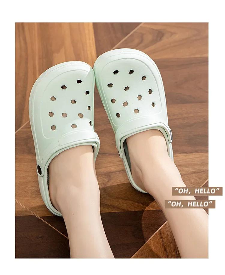 Fashion Classic Summer Women Clogs Female Sandals Thick Bottom Home Slides Soft EVA Garden Shoes Beach Sandals Home Slippers