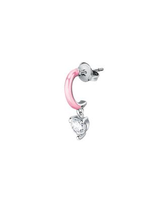 Einzelne Stahl-Ohrringe mit klarem Zirkon LPS02AQM34 für Damen
