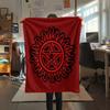 1PC Supernatural Print Flannel Blanket, High Quality All Seasons, Home Decor, Warmth and Comfort, Perfect for Christmas Gifts