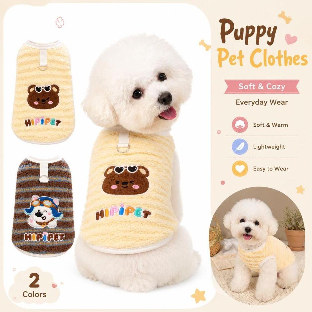 Warm Fleece Puppy Pet Clothes Soft Small Dog Sweate Cute Dog Sweater Small Pet