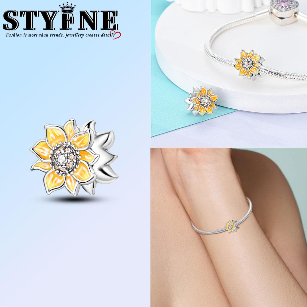 Real Copper Multicolor Sunflower Theme Four-Leaf Crust Charm Original Bracelet For Jewelry Making For Women Diy Gift