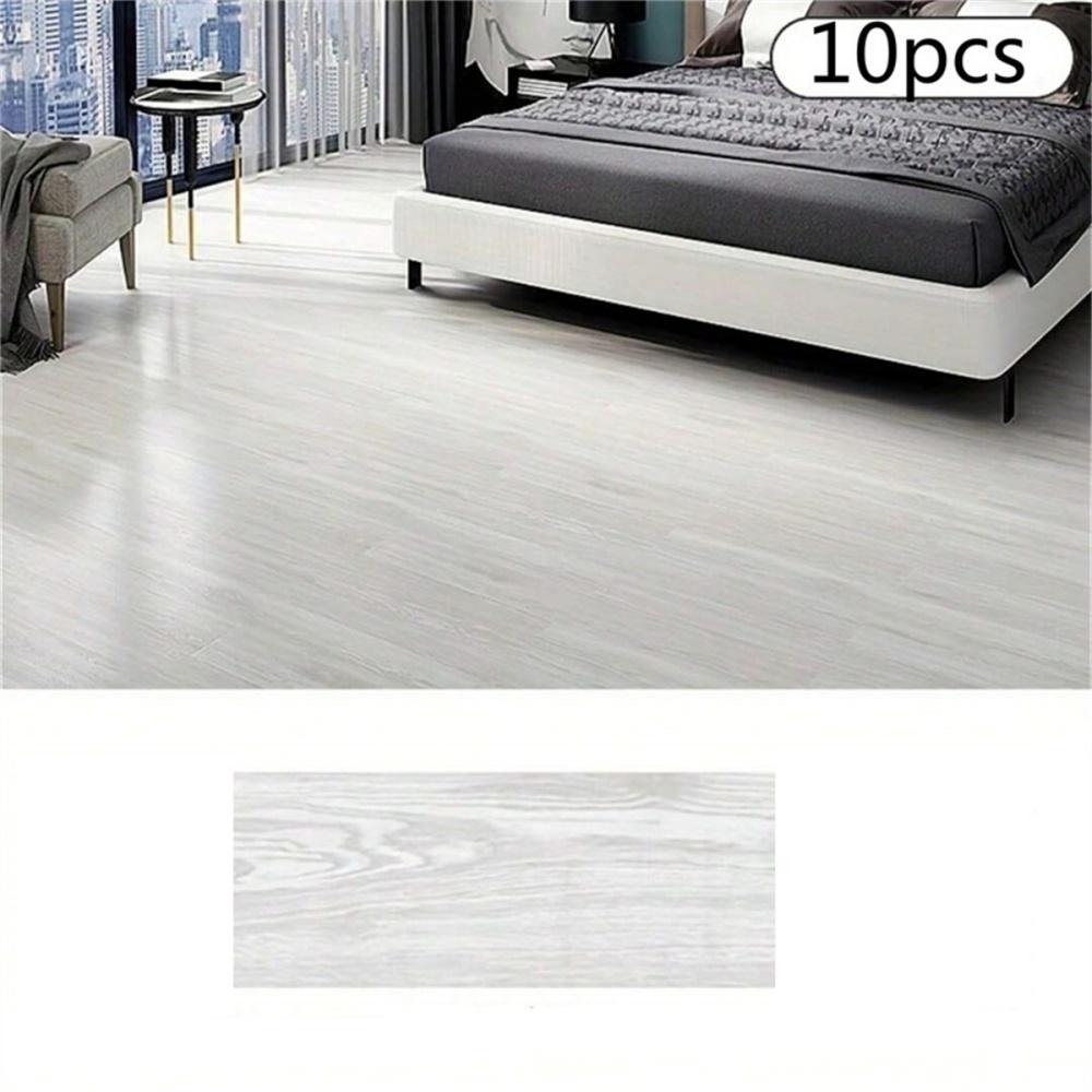 10pc Self-adhesive Wood Grain Floor Wall Sticker Modern Style PVC Living Room Toilet Kitchen Home Floor Decor Waterproof Sticker