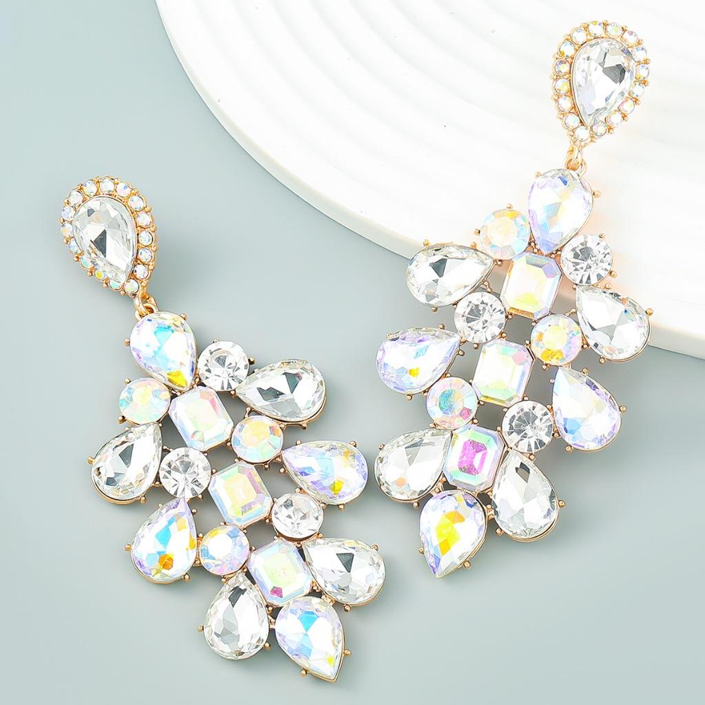 Pinkdudu Fashion Alloy Rhinestone Flower Drop Earrings European Personality Earrings For Women PD858