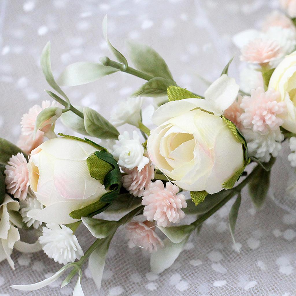 Bride Travel Flower Bridesmaid Sweet Simulation Rose Headband Flower Child Flower Crown Wedding Wreath