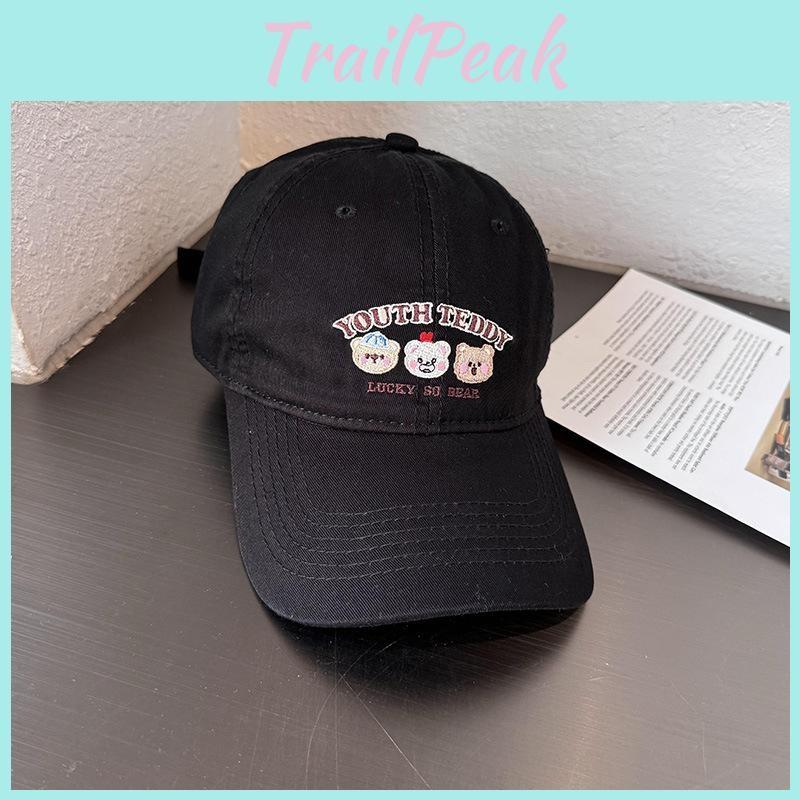 Baseball Fashionable Cap With Little Bear And Letter Embroidery Design For Daily