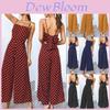 Elegant Womens Polka Dot Jumpsuit With Sleeveless And Wide Leg Pants Backless Design