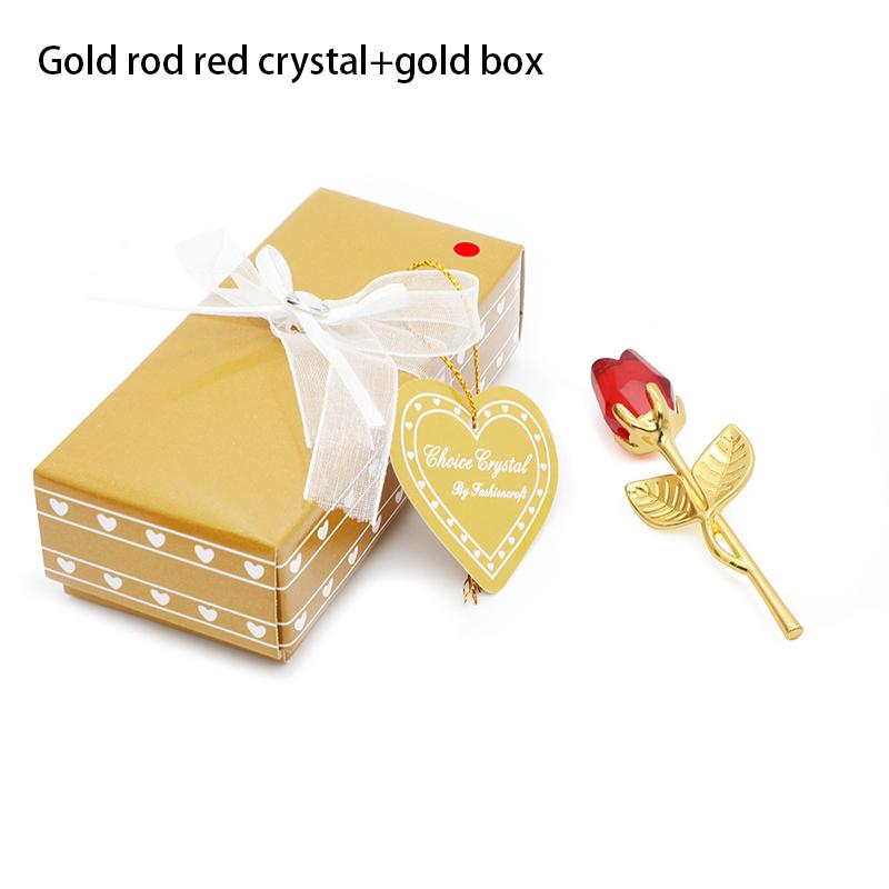 Crystal Rose Artificial Flower Gold And Silver Handicraft Wedding Decoration Valentine's Day Couple Girlfriend Gift With Box