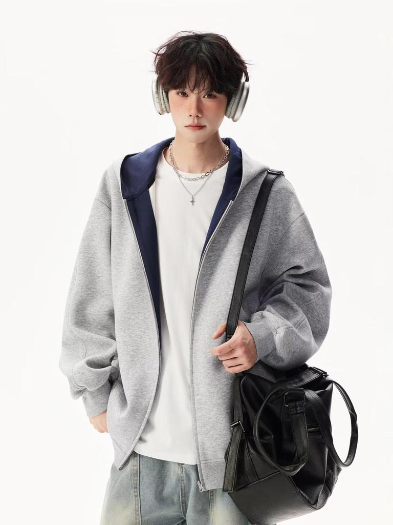 Unisex Autumn Trendy Loose Hooded Cardigan Jacket