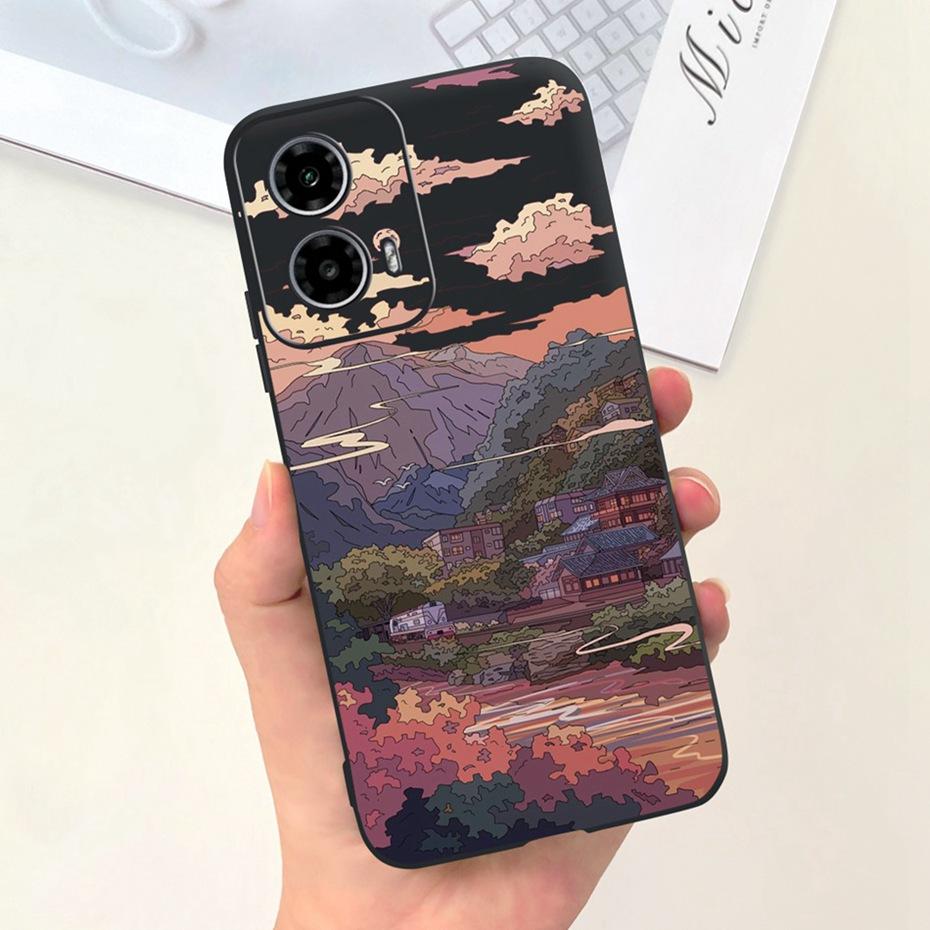 2024 New Fashion Case For Motorola Moto G24 G34 Black Silicon Soft Protective Back Cover For Moto G24 G34 4G 5G Phone Cases