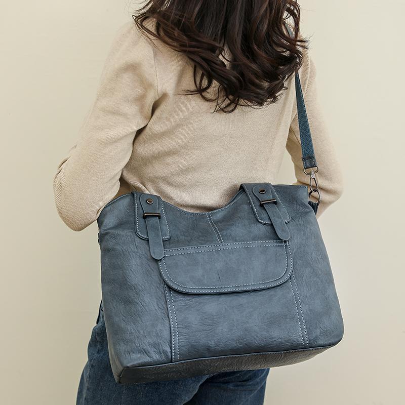 Women'S Elegant Solid Color PU Leather Shoulder Bag With Zipper Closure Polyester Lined Tote Versatile Handbag For Work