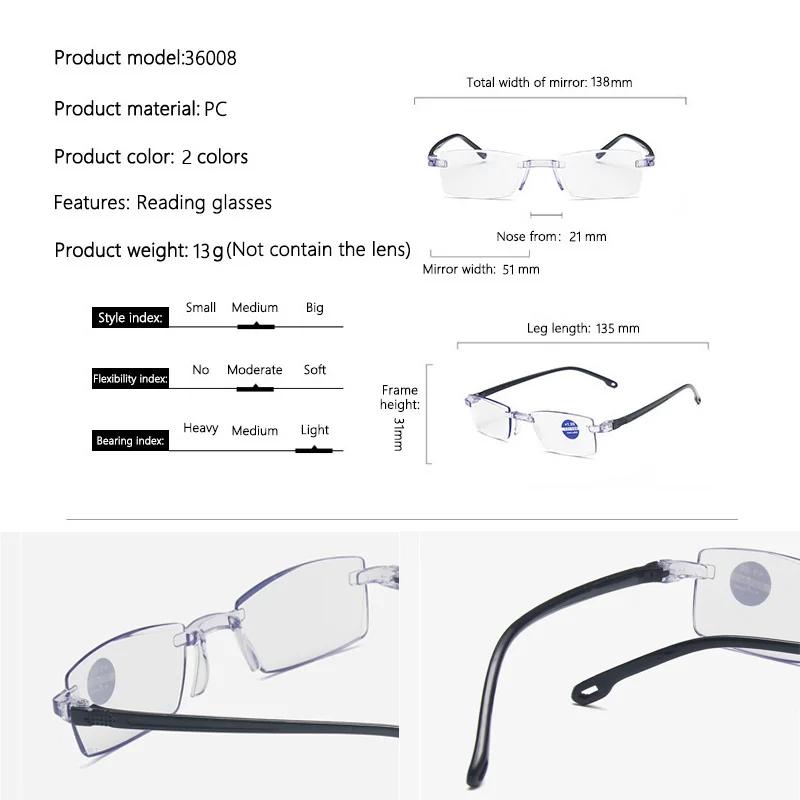 Anti Blue Light Reading Glasses for Middle Aged Elderly Men Women Fashion Anti Fatigue HD Wear Resistant Blocking Glasses