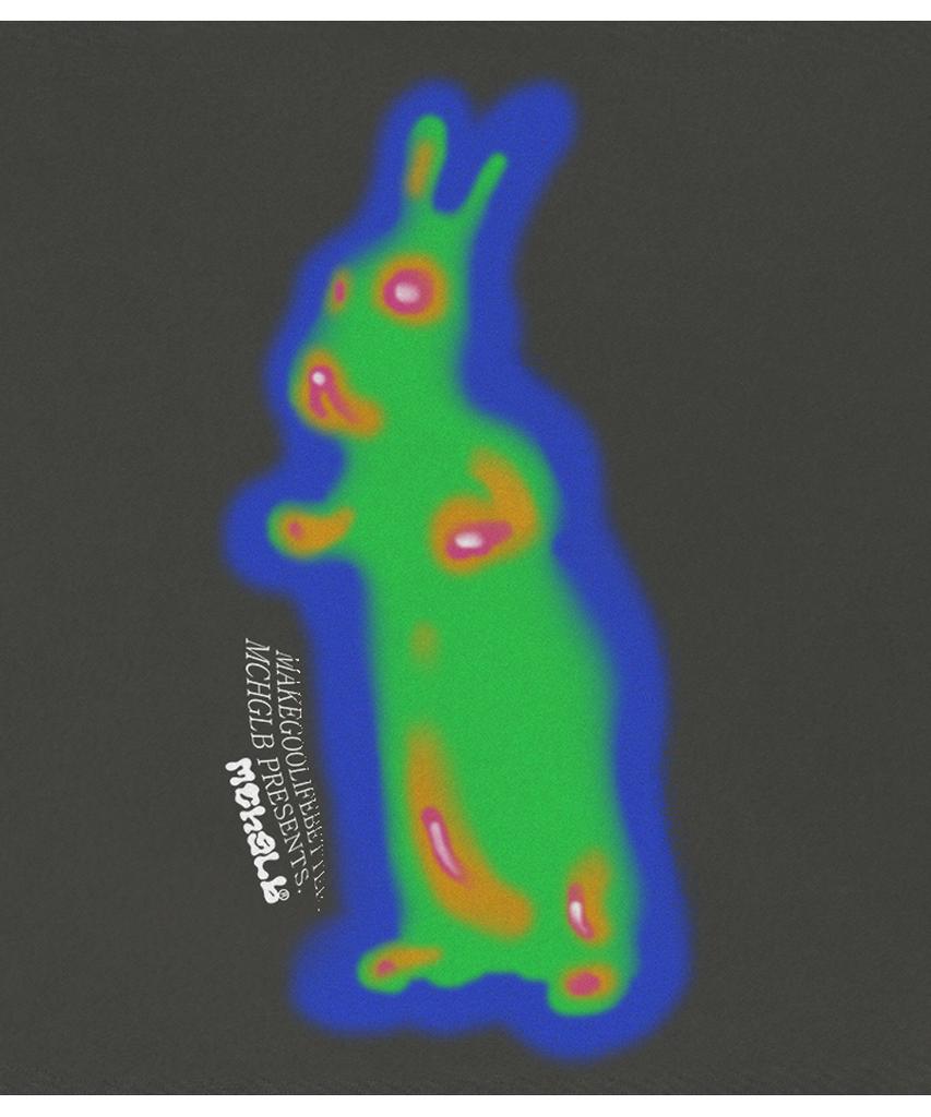 MATCHGLOBE Laser Rabbit Oversized Tee (Dark Grey)
