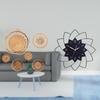 Rattan Woven Wall Art And Acrylic Flower Shaped Hanging Clock for Bedroom Cafe Tea Room Hallway