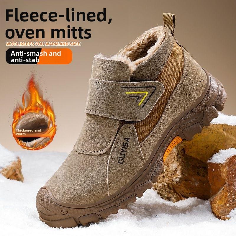 High Quality Safety Shoes Fleece-lined Thickened Warm Steel Toe Security Boots Winter Work Boots Construction Work Shoes36-48