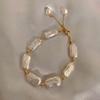 New Natural Freshwater Baroque Button Pearl Bracelet, a Luxurious French-style Beaded Bracelet with Adjustable Length
