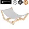 Hamac Pour Chat - Springos® - Lit En Bois De Hêtre - Tissu Imperméable - Design Élégant Gris Et Bois Naturel