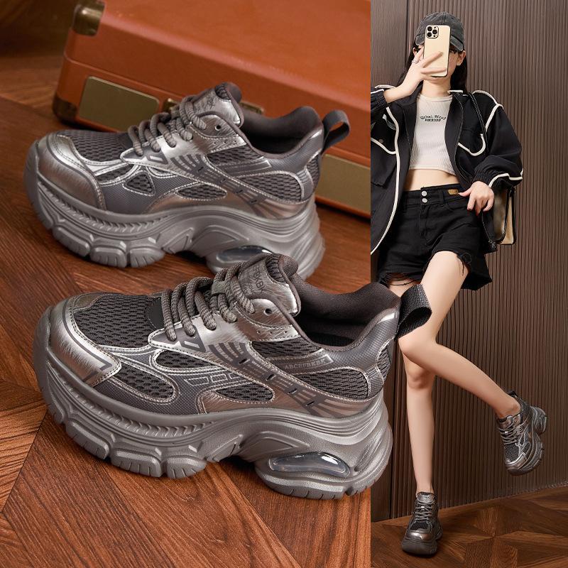 Platform dad shoes women's 2025 autumn and winter new fashion air cushion versatile casual sports shoes inner height increase women's shoes