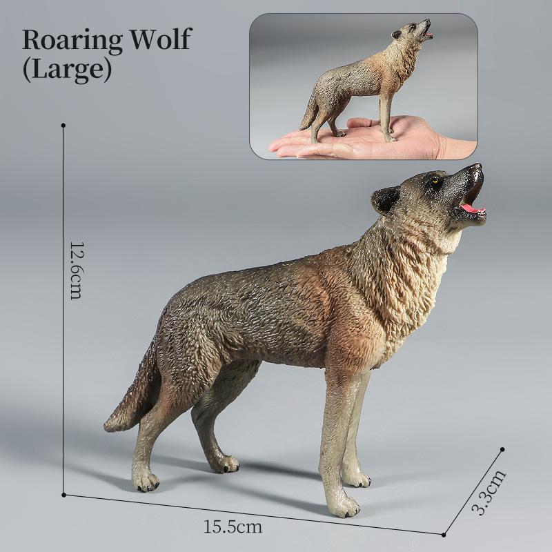 Educational Forest Animals Toy Figurines Set - Wolf Fox Hyena Realistic Jungle Zoo Animal Models Kids Christmas Gift