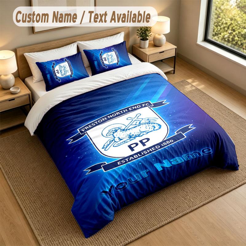 Bedding Set 1 Duvet Cover 2 Pillowcases Preston North End Print Soft Bed Linen Bedroom Decor
