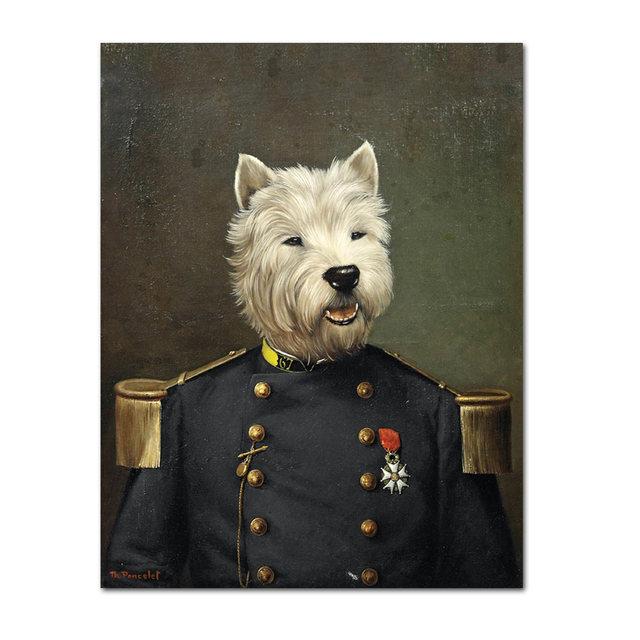 Decor retro, artă de perete, poster cu animale de epocă, pictură în ulei, pânză, decorarea camerei de acasă, imagine cu mașină pentru câine, pentru designul casei, fără cadru