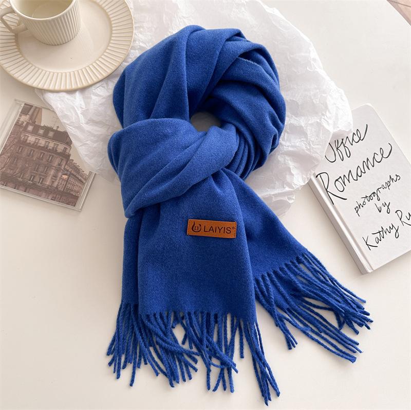 Autumn And Winter  Cashmere Scarf For Women, Solid Color Warm Shawl, Fashion Tassel Scarf, Versatile Scarf