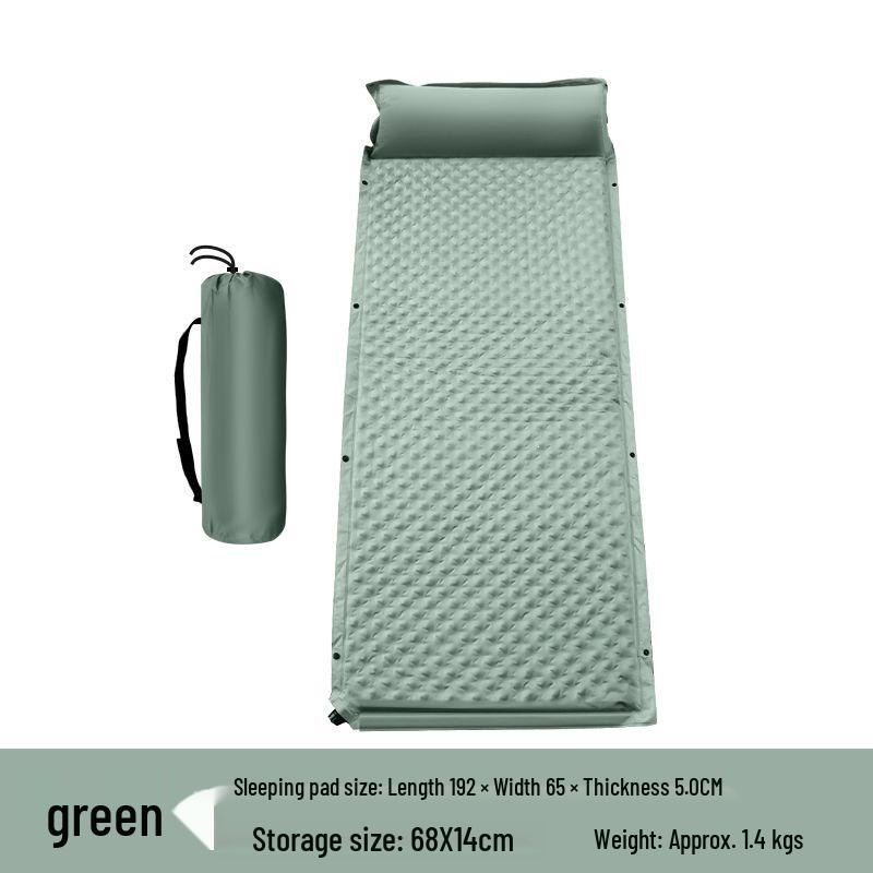 Self-Inflating Camping Sleeping Pad: Moisture-Proof, Thick, Portable, Dual-Use Mat