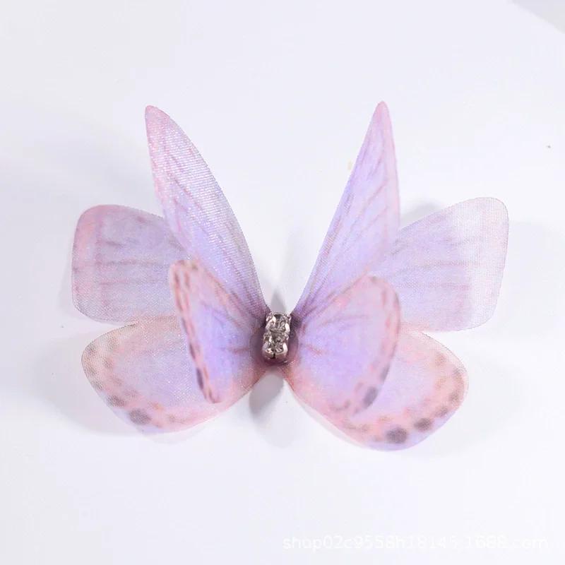 50pcs Mini Fabric Craft Butterflies 3D Simulation Pastel Butterfly Decorations for DIY Crafts Headdresses and Home Decoration.