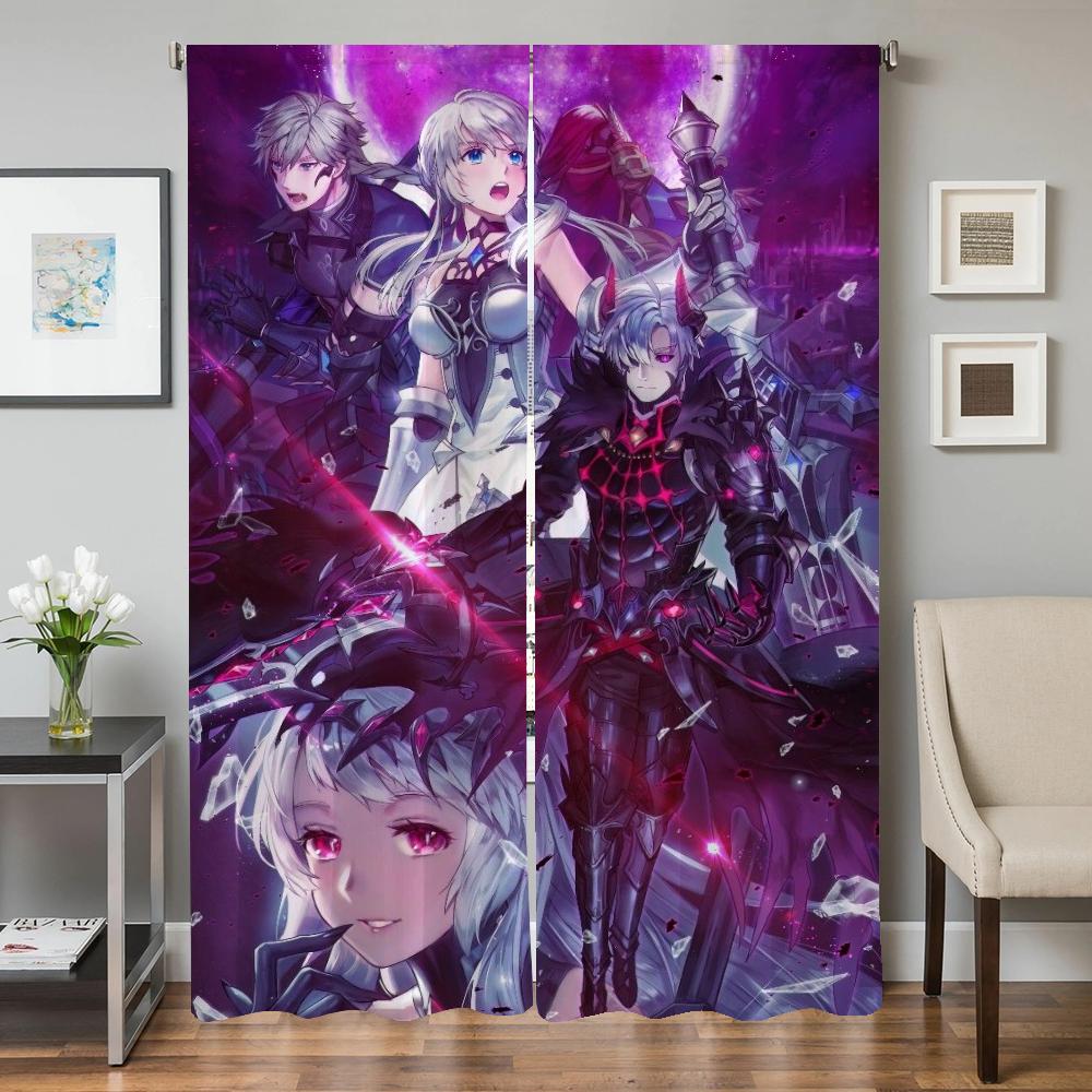 Home Interior Kitchen Curtains for Living Room 2 Pieces Blackout Curtains Door Curtain Kings Raid Partition Bedroom Decoration