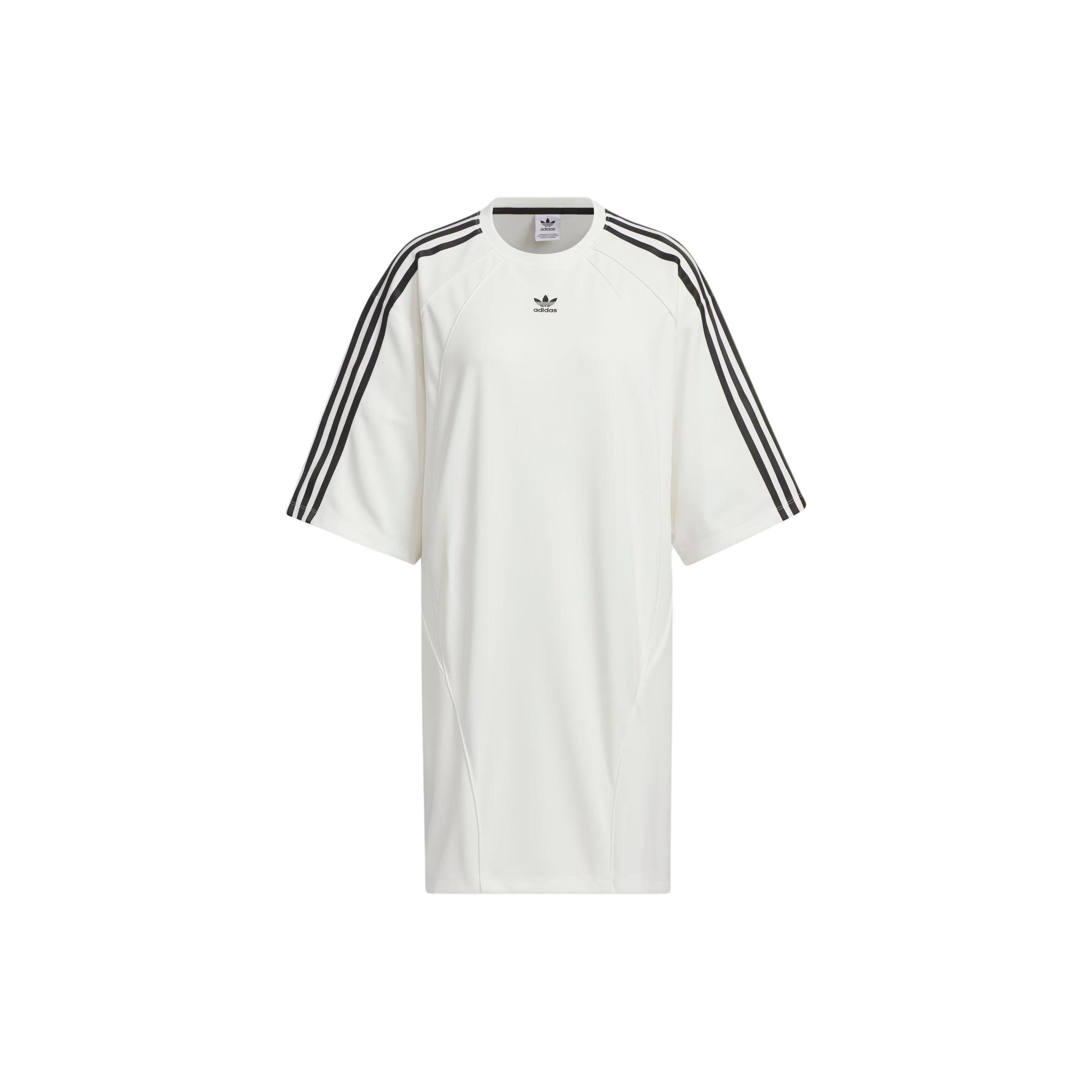 Adidas Originals 3-Stripes Oversized T-Shirt Dress Women White JD5773 2XS