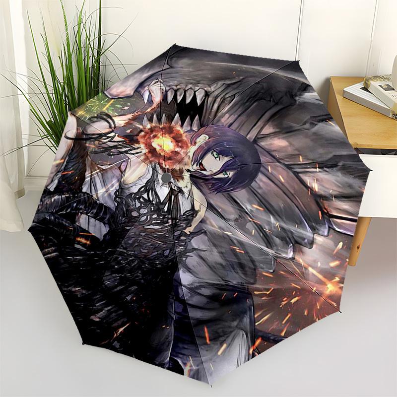 

1pc Anime Character Automatic Opening Umbrella with 3-Fold Design and Iron Frame - Perfect for Fans, Travelers, and Daily Use - Ideal Gift for Anime L