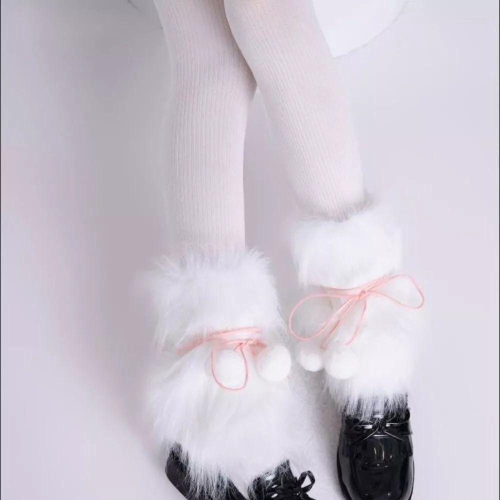 Sweet Cool Leg Warmers Faux Fur Furry Long Tube Socks Fashion Boot Cover Socks